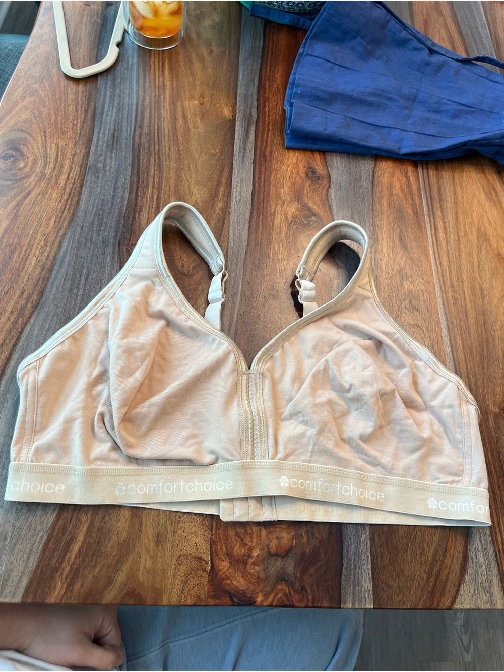 New Comfort Choice Wireless Bra Tan Cream Nude Full Coverage Bralette Bra 46D